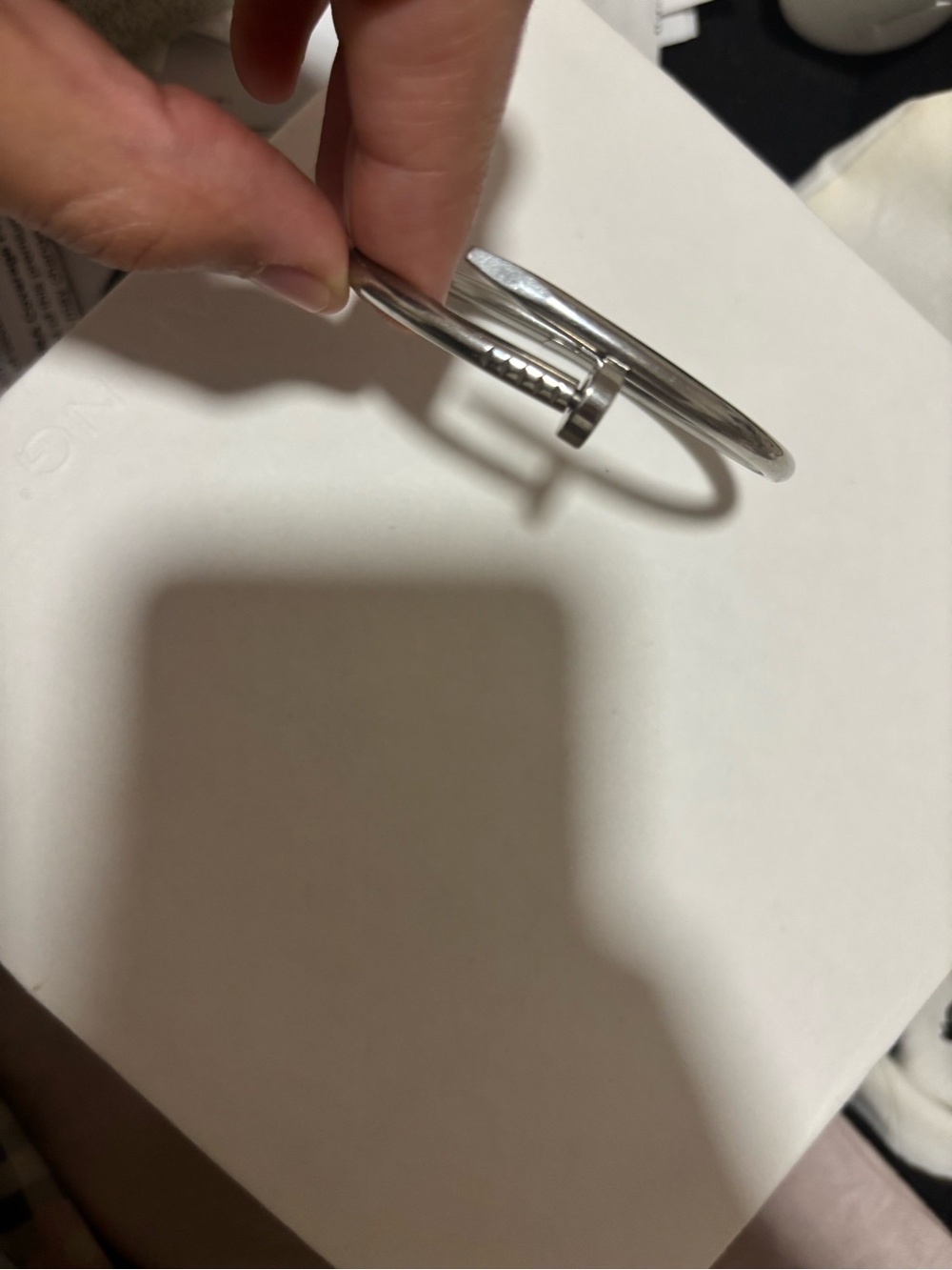 Silver Nail Bangle Bracelet - Women Accessories